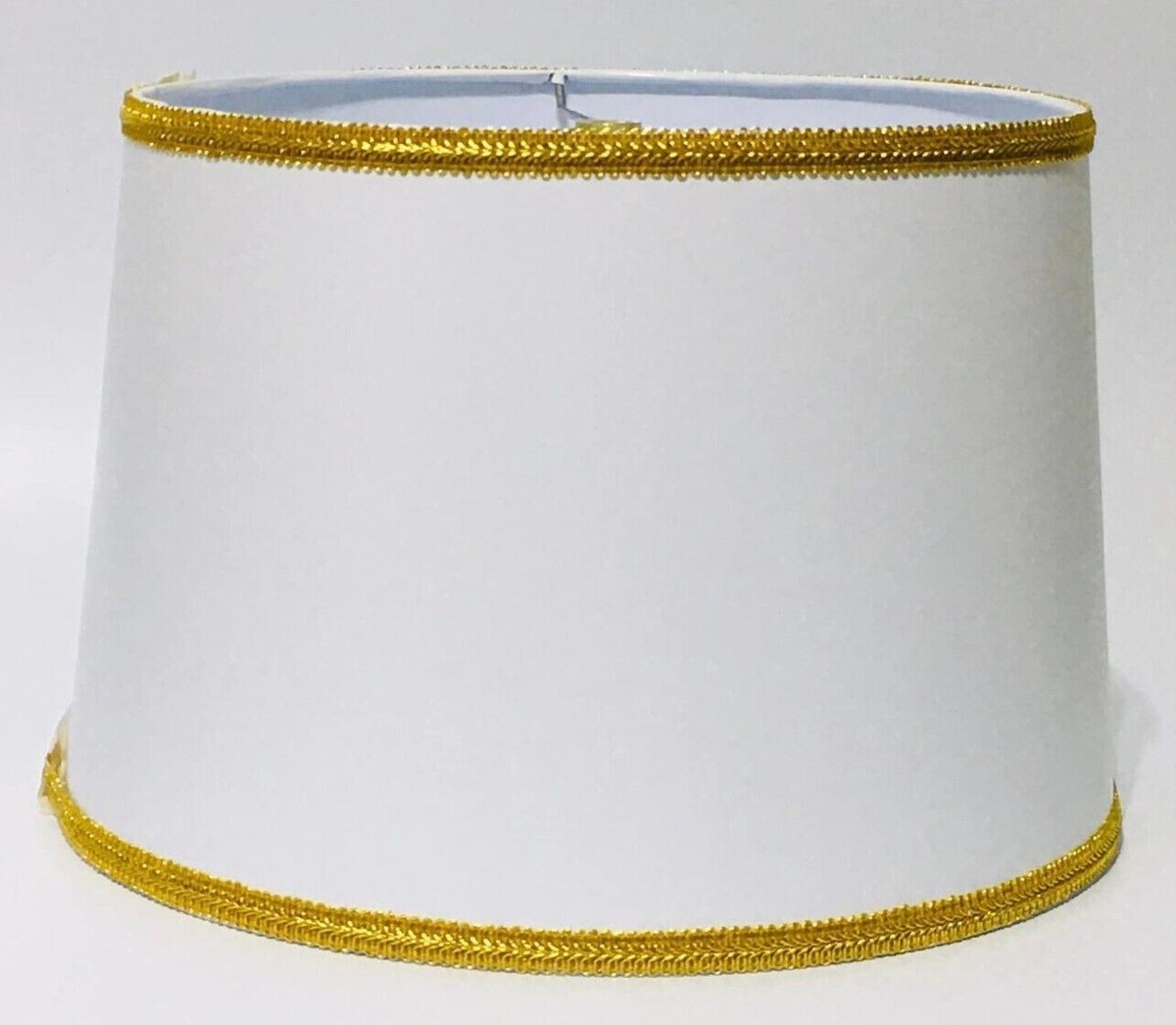 Handmade Lampshade Drum White Gold Home Decor Modern Contemporary Made in  USA