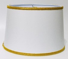 Handmade Lampshade Drum White  Gold Home Decor Modern Contemporary Made in USA