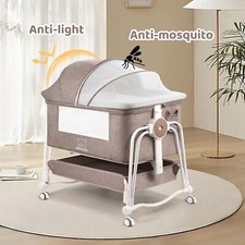 MINIMOTO Bassinets Baby Bassinet Bedside Sleeper Rocking Bassinet for Baby