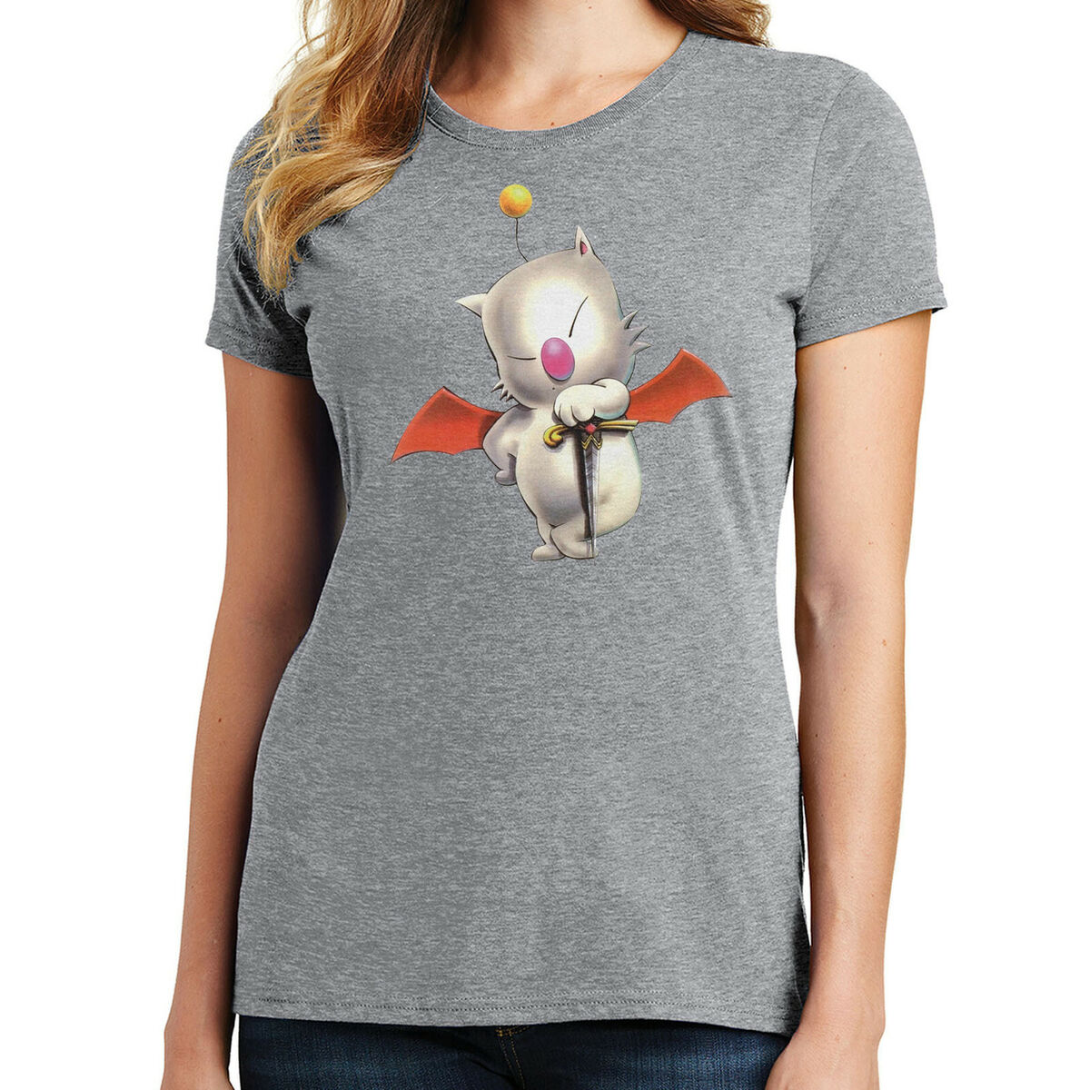 Moogle kupo tshirt para meninas final fantasia xiv jogo topos moda feminina  t camisa de algodão gráfico de grandes dimensões