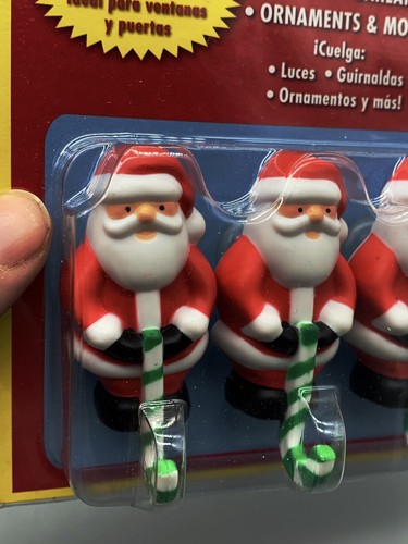 ST. NICK'S CHOICE Christmas SANTA Candycane Suction Cup CLIPS Hangers NOS - Picture 2 of 9