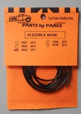 BLACK HOLLOW RUBBER HOSE 3FT 1:24 1:25 PART BY PARKS CAR MODEL ACCESSORY 1033