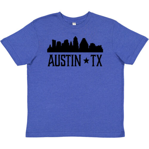 Inktastic Austin Texas Skyline Silhouette TX City Youth T-Shirt Souvenir Tee