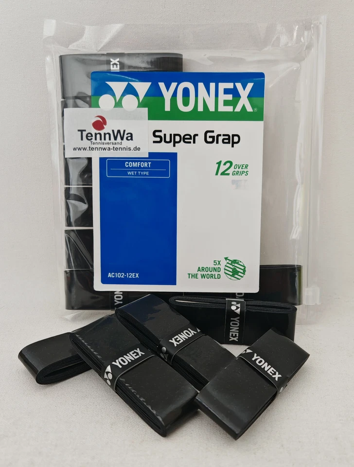 5er Pack YONEX SUPER GRAP Overgrip schwarz, das TOP-Griffband der Profis - Bild 1 von 1