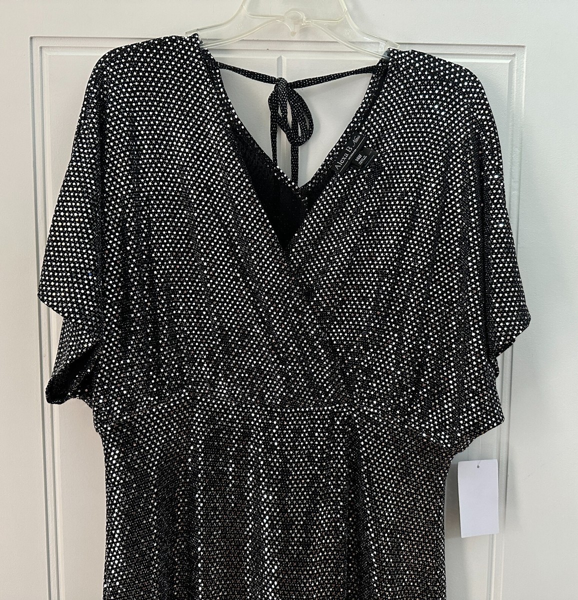 Alexa B Nites Woman Black Metallic V Neck Maxi Dress w/ Side Slit Size 14W | eBay Alexa B Nites Woman Black Metallic V Neck Maxi Dress w/ Side Slit Size 14W | eBay