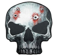 Skull With Bullet Holes 9 x 10 inch Biker Back Patch HTL1389 LD12
