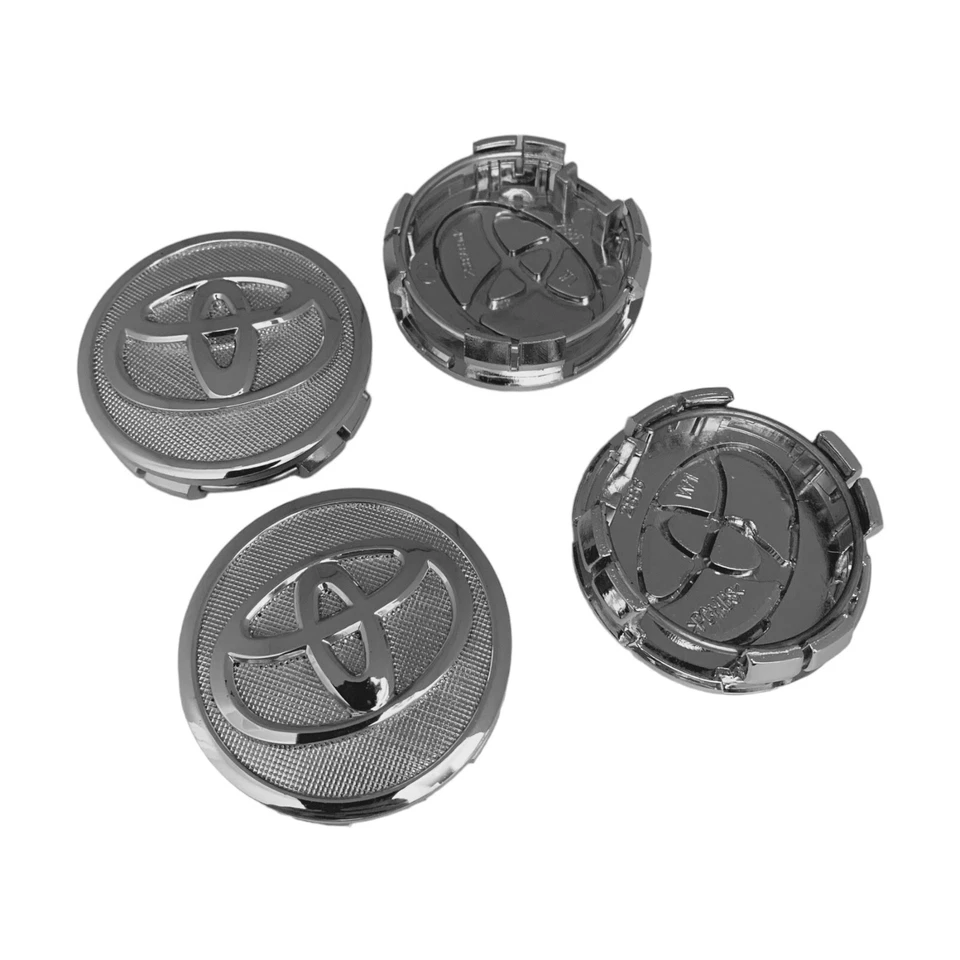 Set of 4 Toyota Wheel Center Caps 57mm Silver Chrome Fits Corolla Prius Yaris - Image 2 of 2