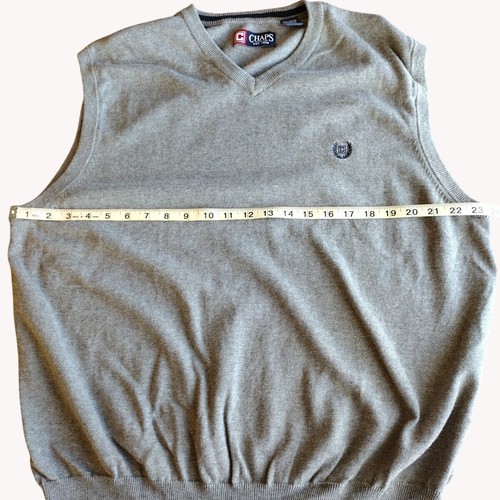 Chaps Sweater Vest Mens XL Gray Academic - Picture 5 of 11