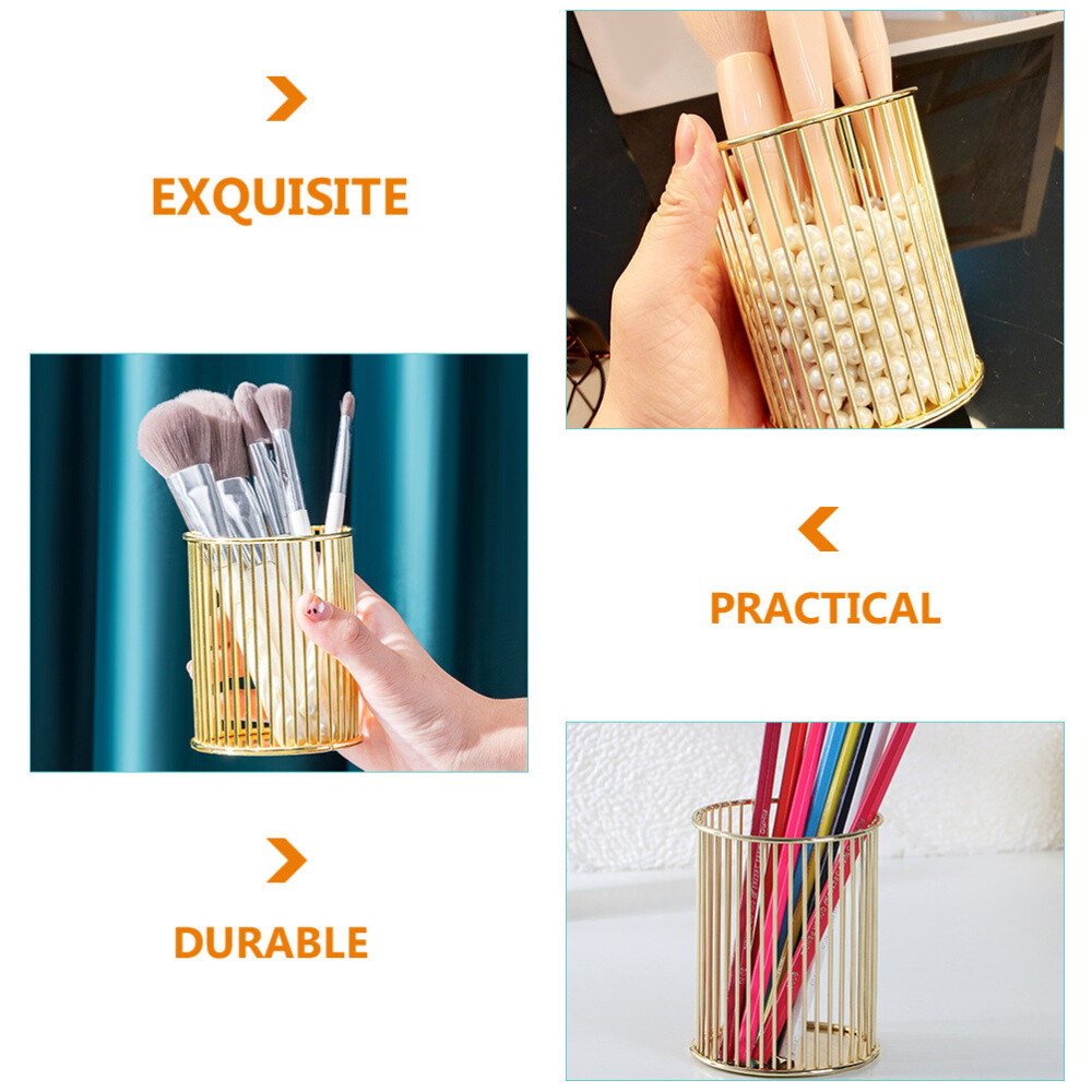 Makeup Brush Holder Metal Pen Wire Storage Baskets Pencil Case Organizer eBay