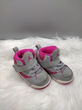 Toddler Hot Pink Gray Jordan Flight 45 High Size 5C 837025 Gently Pre-loved