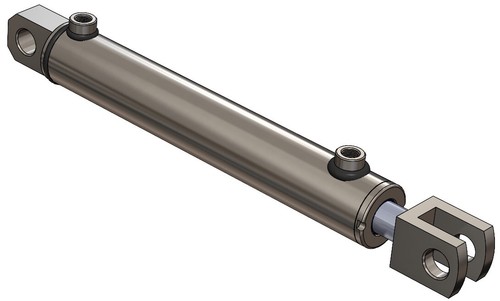 Hydraulik-Zylinder einfachwirkend mit Querbohrung ( 25, Hub mm : 100