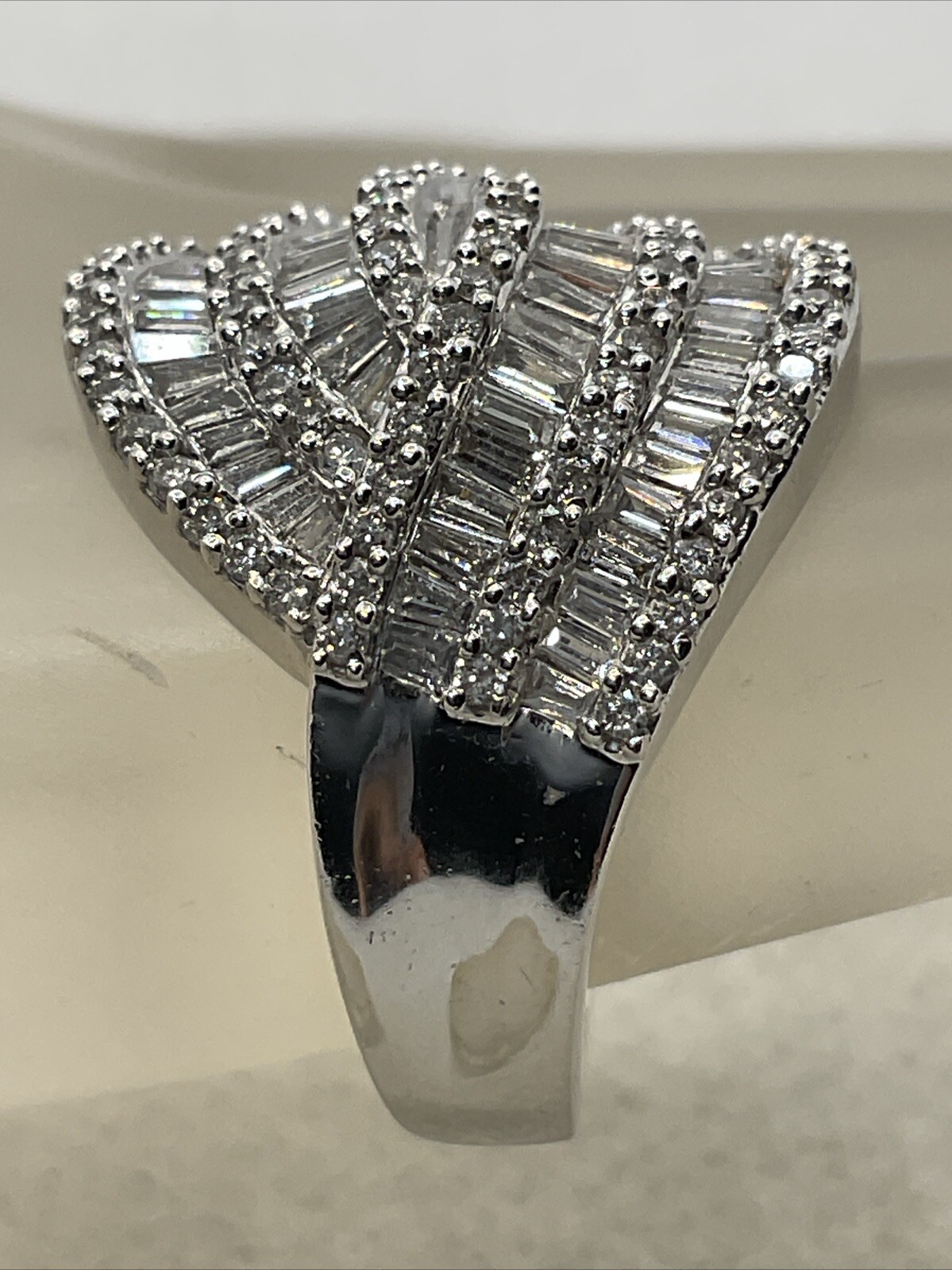 AWESOME Solid 14K White Gold Mixed Shape Diamonds… - image 14