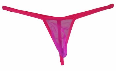 Men's Micro G String Thong  Back Choice SHEER FUSCIA made USA 1 day ship
