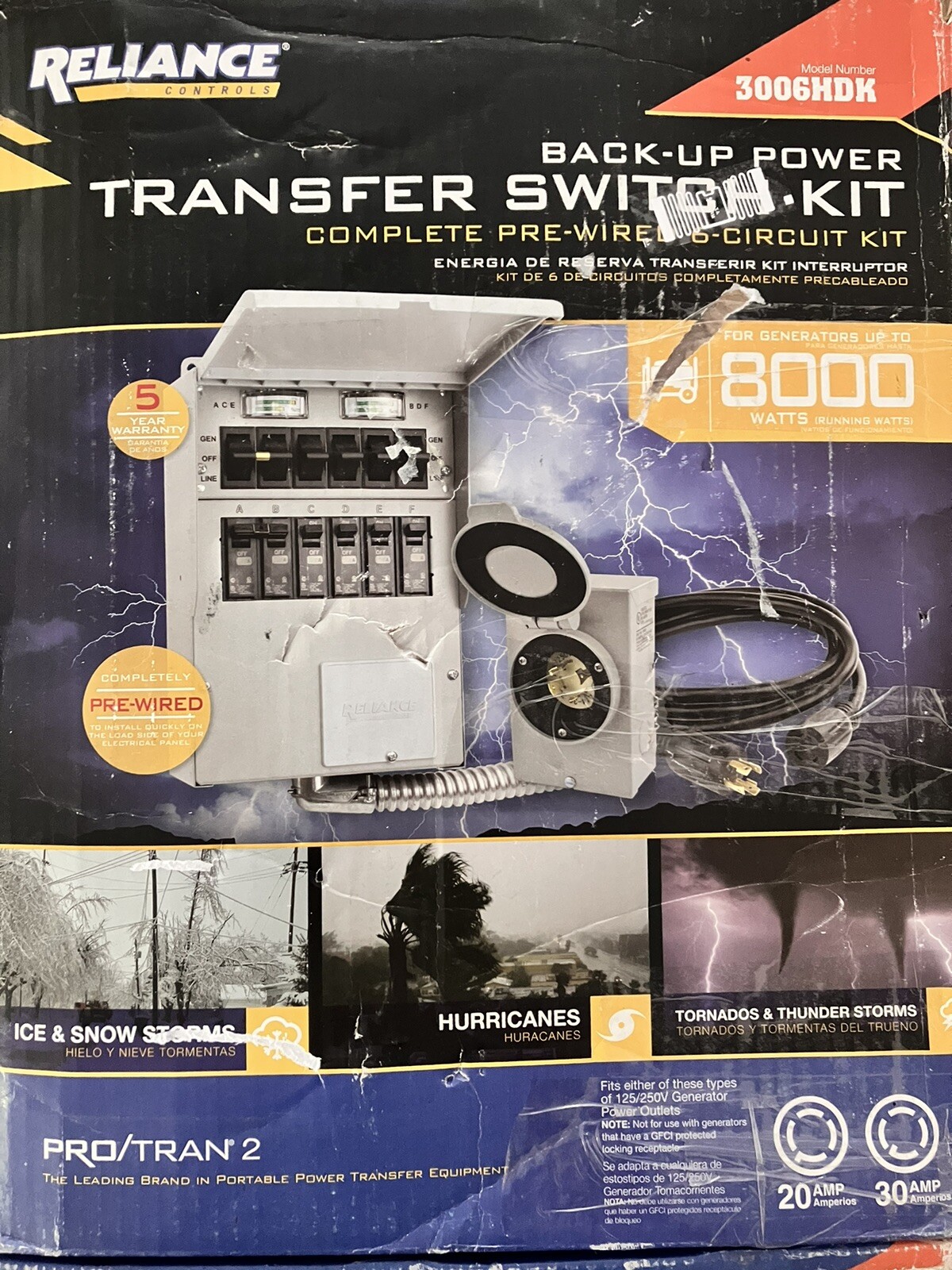 Reliance Controls 3006HDK 6circuit Generator Power Transfer Switch Kit