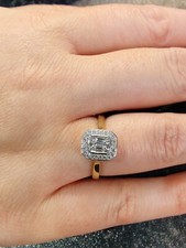 Engagement Ring 9ct Gold Cluster Diamond Ring Size O  0.25ct Engagement
