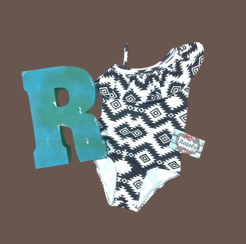 Matching Kids Swimwear - Western Black and White Aztec Swimsuits - Boys Swim Tru - Picture 3 of 9