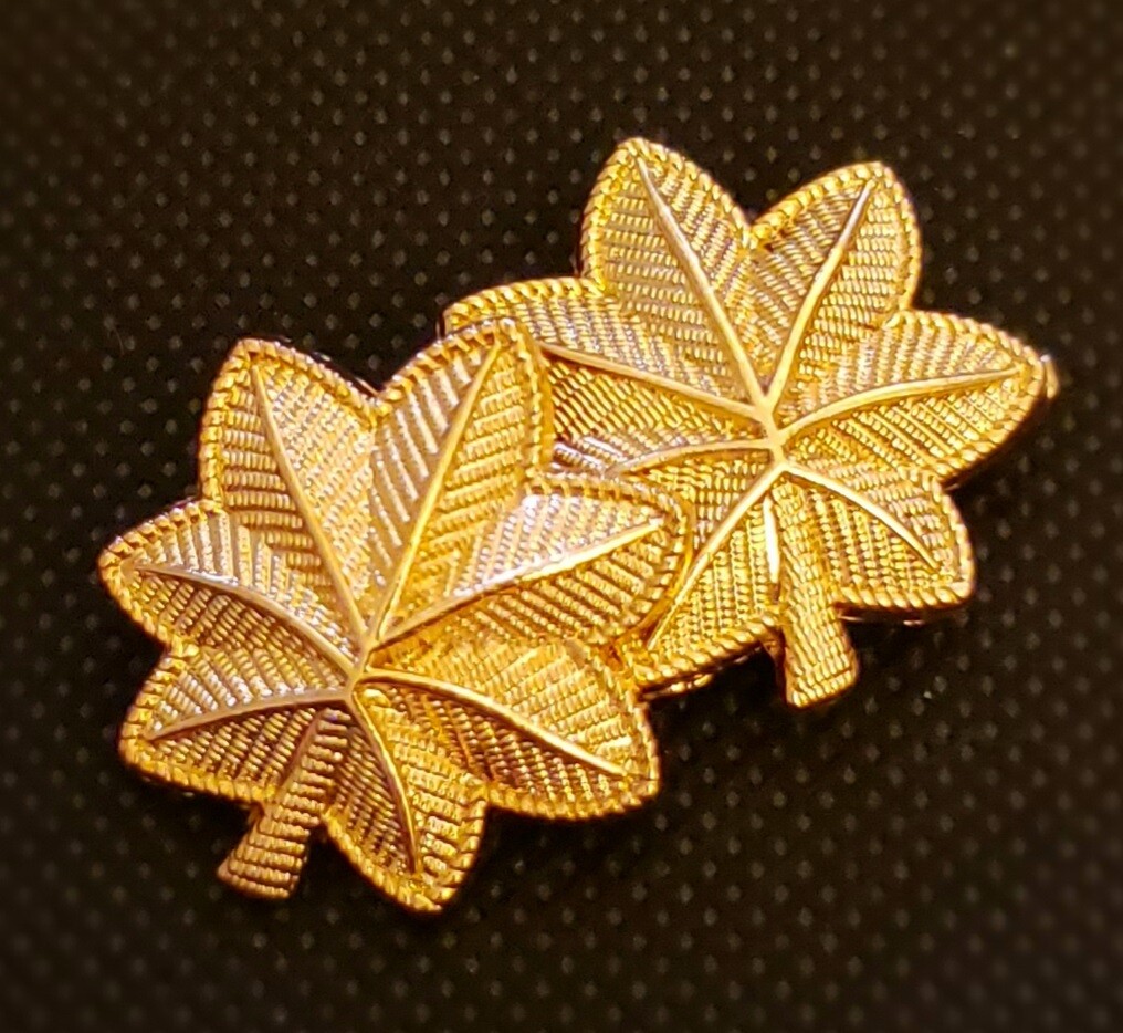 US ARMY Major Oak Leaf Rank Military Insignia Gold Plated SET eBay