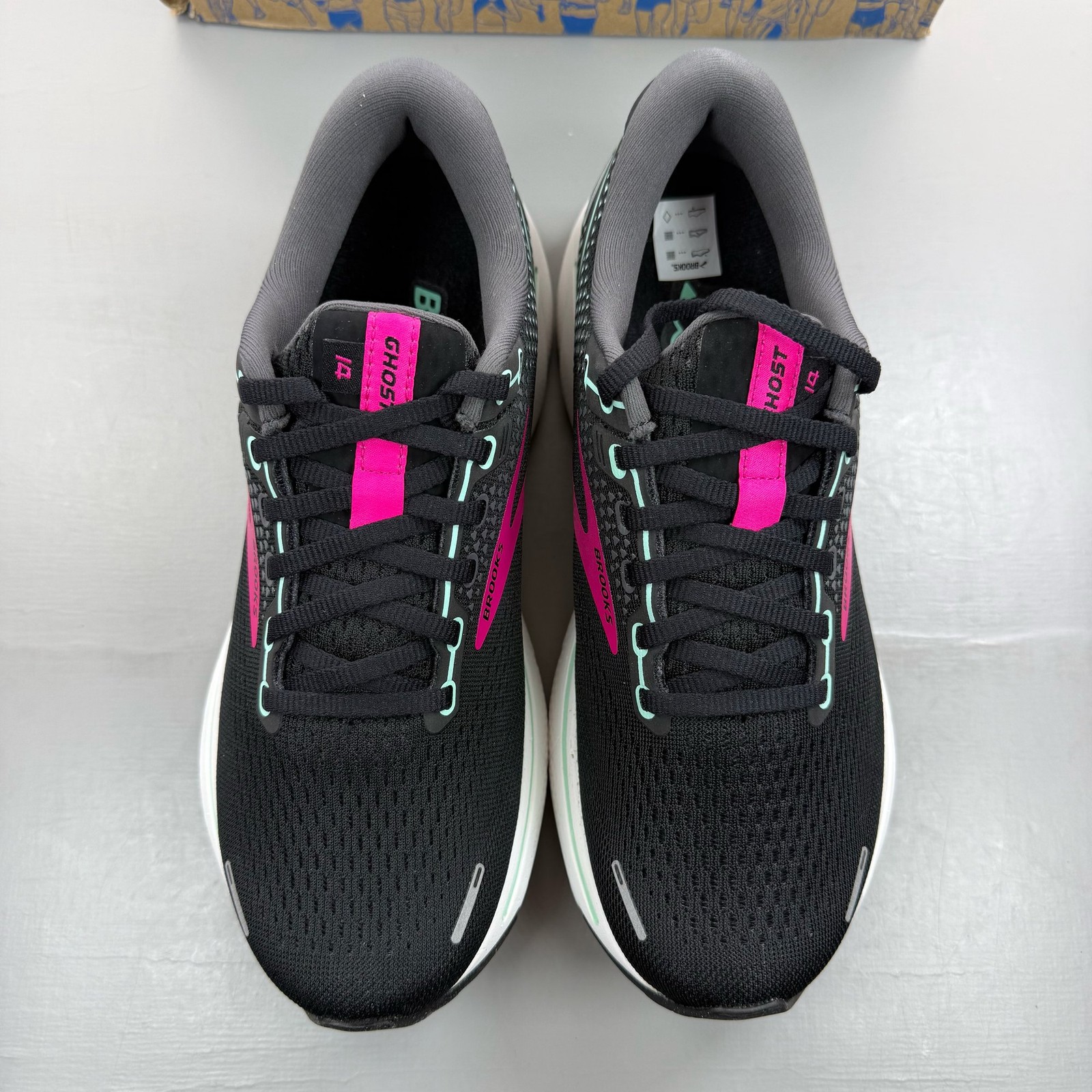 Brooks Ghost 14 UK5 Black White Pink Yucca Trainers 1203561B013 image 2