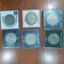 6x Commemorative Coins New Zealand, Cook Islands And England