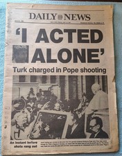New York Daily News 14 May 1981 Pope John Paul Shot Nehmet Agca Celtics Win 14th New York Daily News 14 May 1981 Pope John Paul Shot Nehmet Agca Celtics Win 14th