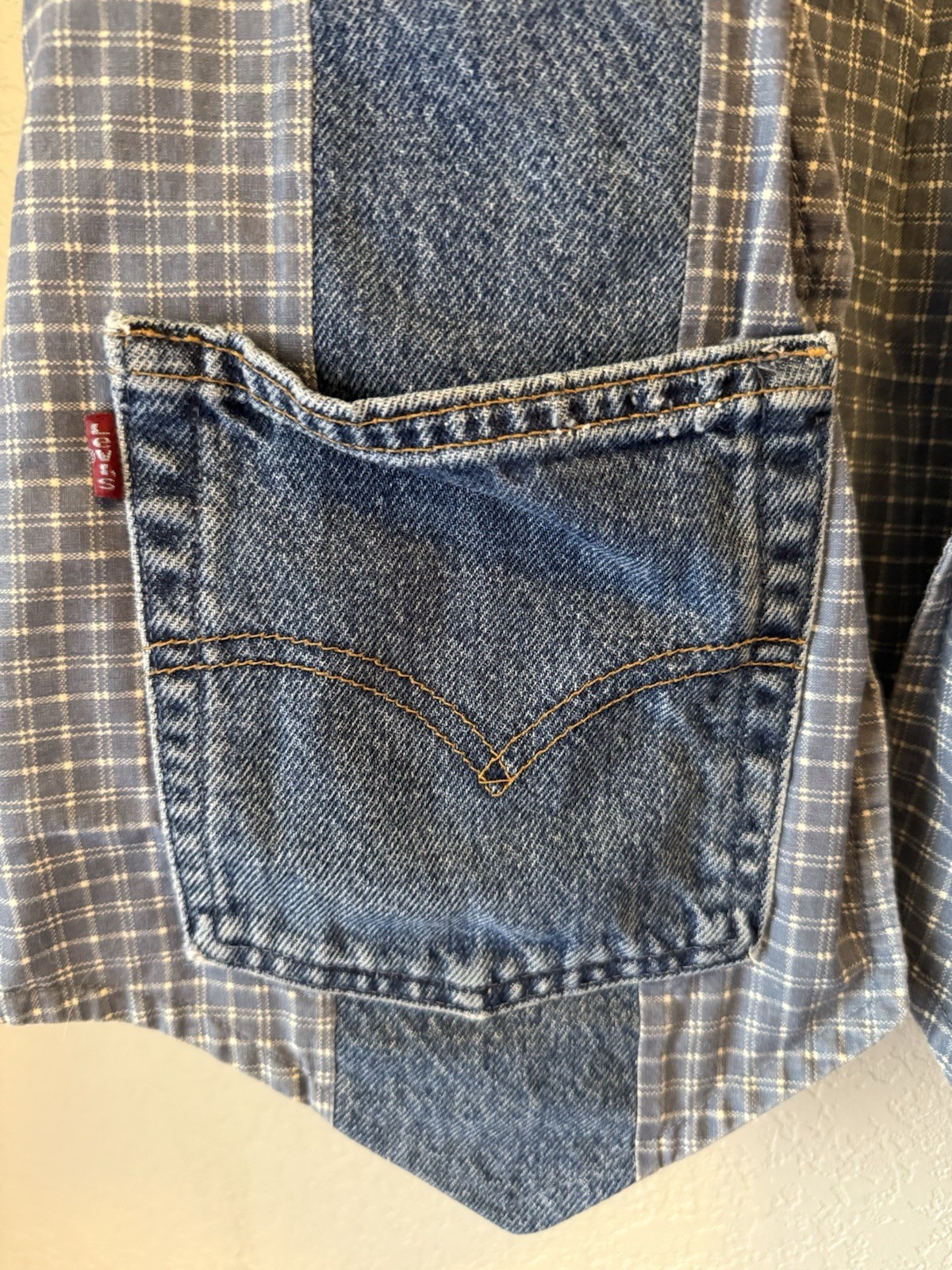 Upcycled Levi’s Patchwork Western Vest Red Star D… - image 3