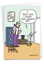 (1 Card) Bunny's Day Off - Funny Easter Greeting Card - NobleWorks C10531EAG
