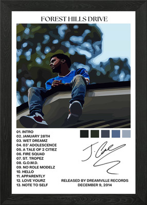 J Cole 2014 Forest Hills Drive gerahmtes Wandbild Poster Leinwanddruck Bild