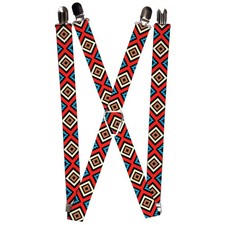 Suspenders - 1.0 - Geometric1 Black/Red/Tan/Brown/Baby Blue ACC NEW