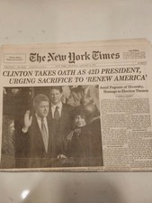 1993 JANUARY 21 NEW YORK TIMES - CLINTON TAKES OATH AS 42ND PRESIDENT -