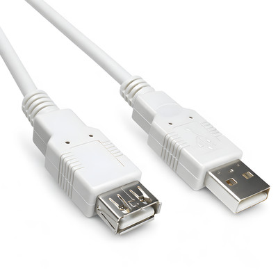 DINIC USB 2.0 Verlängerung A St. auf A Bu., 28 AWG/2C, 26 AWG/2C, grau, 3m