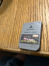 Official Sony PlayStation PS1 Memory Card w/ PSM "BRAINS" Sticker TESTED 