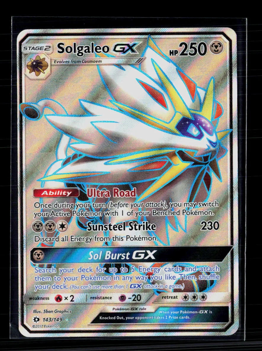 Pokemon 2017 Sun & Moon Solgaleo GX FA #143/149