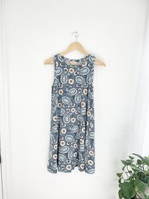 Loft M Blue Paisley Sleeveless Shift Dress Women’s Medium
