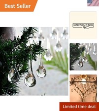Versatile 20-Piece Vintage Clear Teardrop Ornaments for Tree  Centerpiece Decor