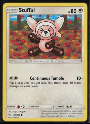 Stufful 181/236 Pokemon Cosmic Eclipse Common Near Mint