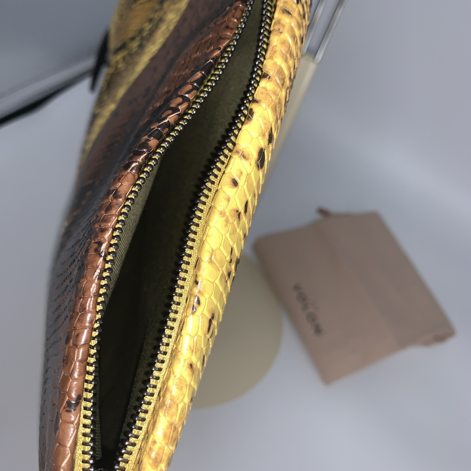 The VOLON Handbag Two-tone Python Snake Printed L… - image 16