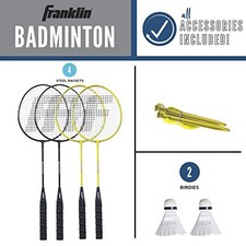 FRANKLIN SPORTS, Outdoor Backyard, Beach Badminton Set, 52632X, Adults Kids