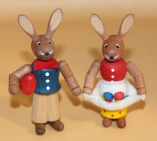 Dregeno 9.8 cm Erzgebirge Osterhase Hase Hasenpaar Volkskunst Sammlung DDR