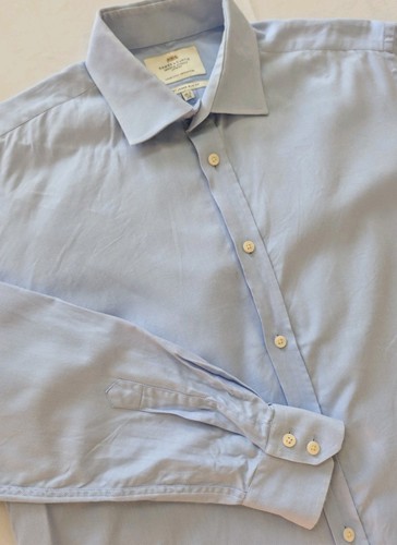 Saint James, Hawes & Curtis Mens Dress Shirt 16.5/36 St James Slim Fit Light Blue EUC
