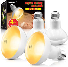 4Pack Reptile Heat Lamp Bulbs, 100W Heat Lamp Bulbs for Reptiles Basking