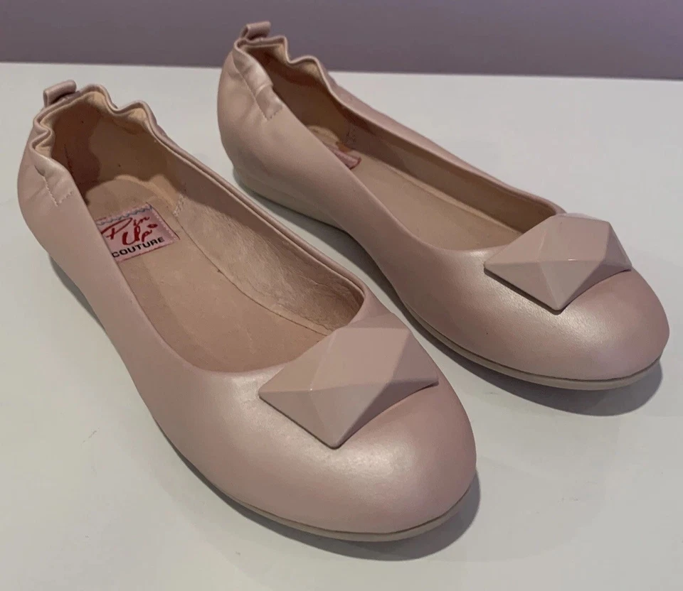 Zapatilla de ballet Pinup Couture rosa imitación cuero mujer plana sin cordones talla 6M Foto 3 de 4
