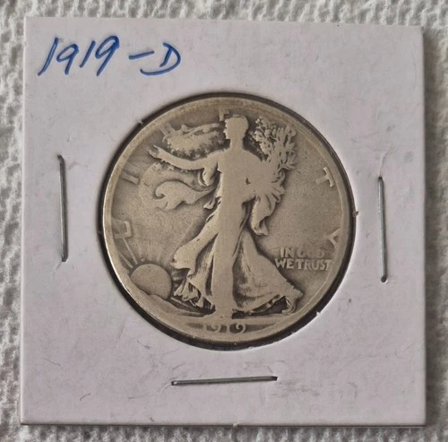 1919 D Walking Liberty Silver Half Dollar Denver Mint