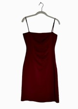 BCBGMaxazria Pleated Front Sleeveless Cocktail Dress in Burgundy - Size 4