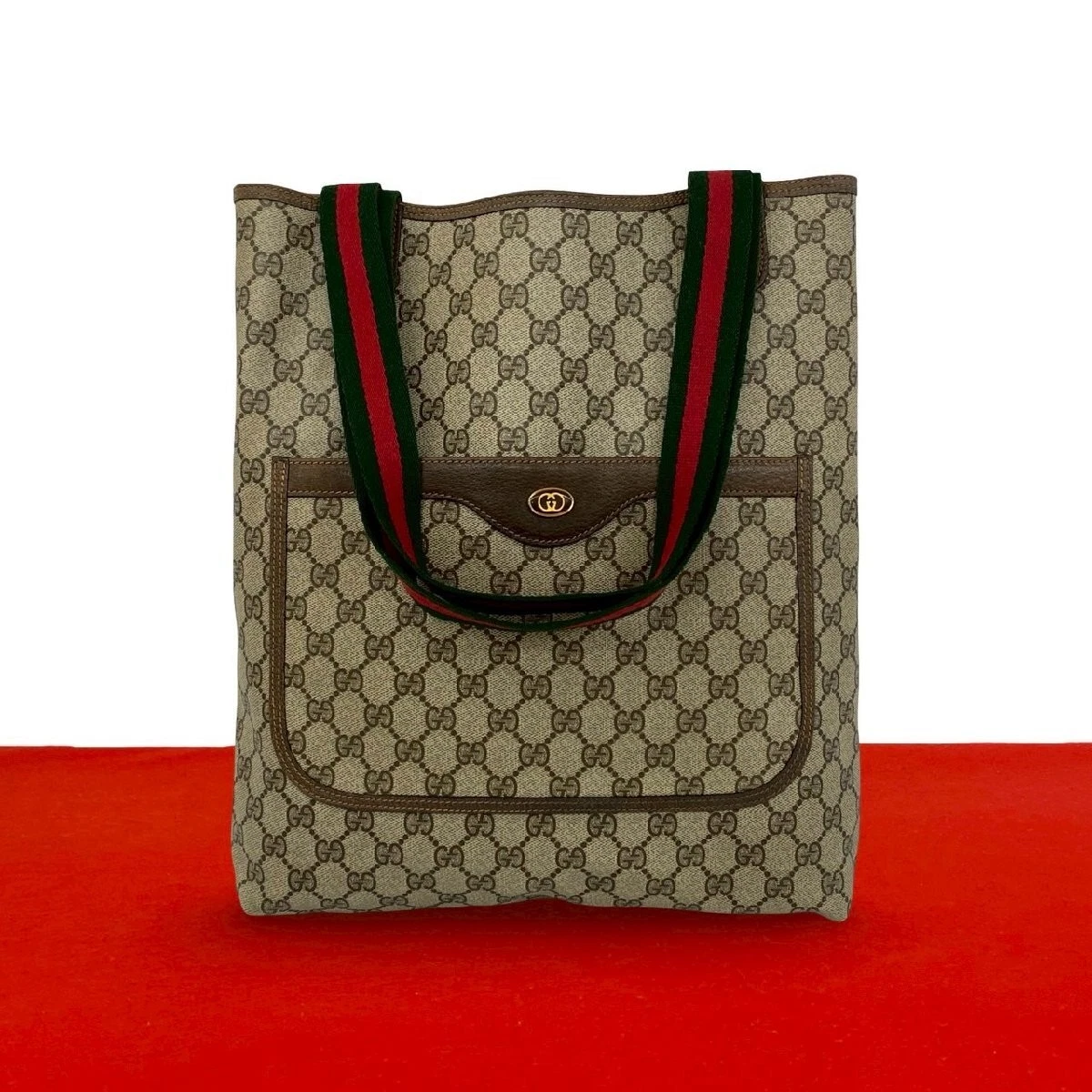 Gucci — Excellent Condition GUCCI Old Gucci Vintage Sherry Line GG Logo Hardware Leat