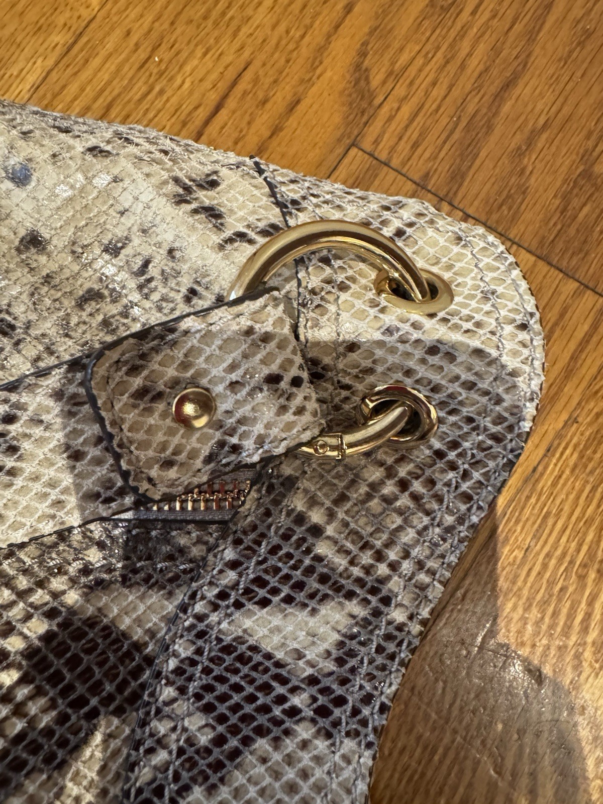 Michael Kors Python Effect Shoulder Bag With Gold… - image 22