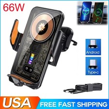 66W Fast Wireless Car Charger Automatic Clamping Mount Air Vent Phone Holder US