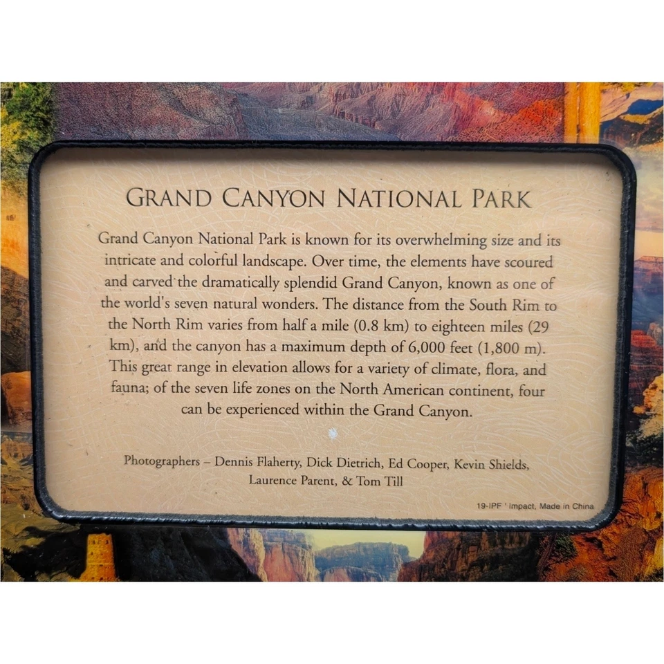 Marco de fotos del Gran Cañón Parque Nacional Paisaje escénico coleccionable Decoración del hogar Foto 3 de 4