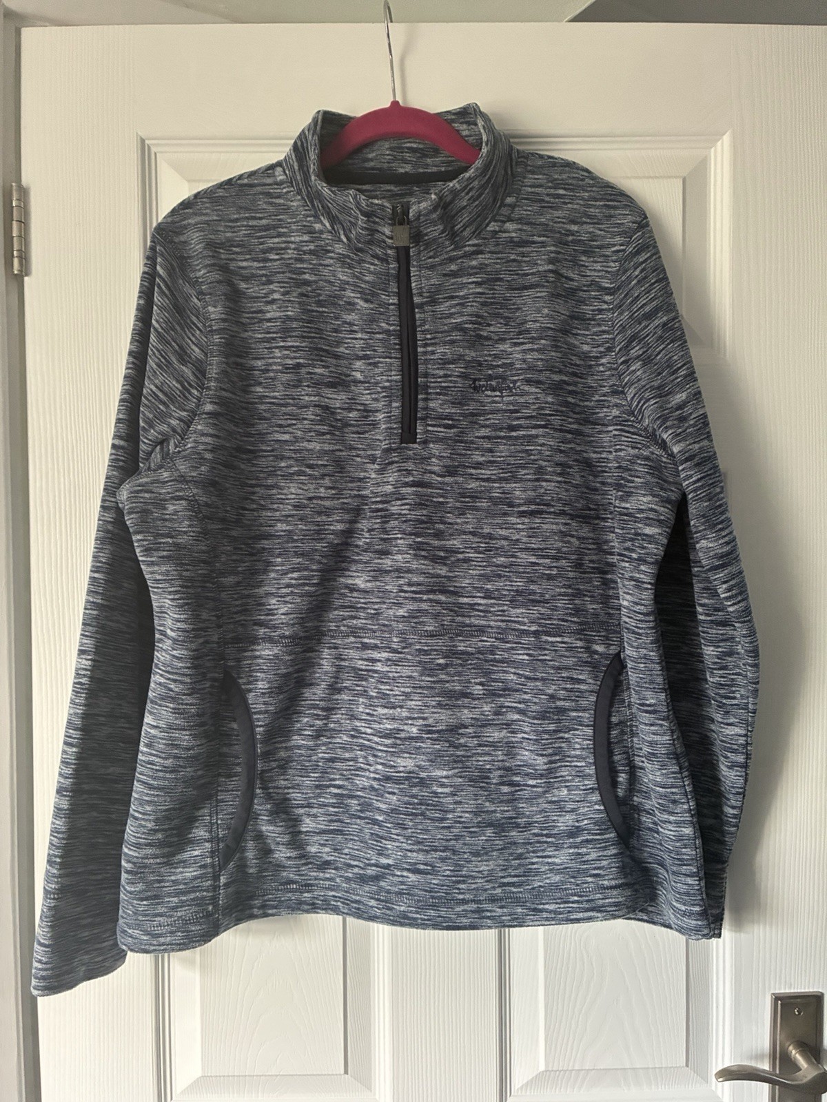 Weird Fish Womens Fleece Size 18 Navy Grey Marl Quarter Zip Jumper ...