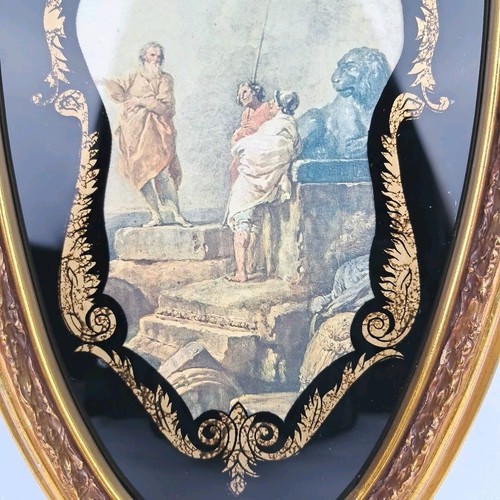 Vintage MCM römische Ruinen griechische Säulen ovaler Druck - Bild 10 von 20