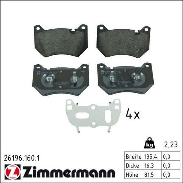 Zimmermann 26196.160.1 Bremsbelagsatz FüR Audi Q5 FYB FYG FYT-image